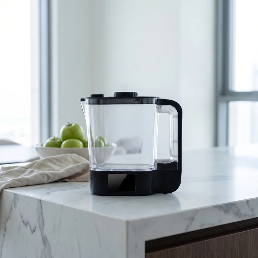 H2 Pitcher on a marble kitchen island