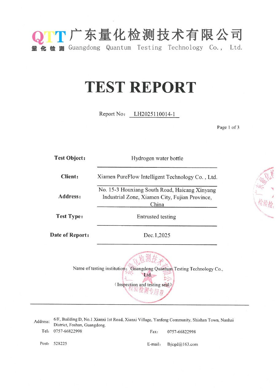 Hydrogen concentration report LH2025110014-1, first page