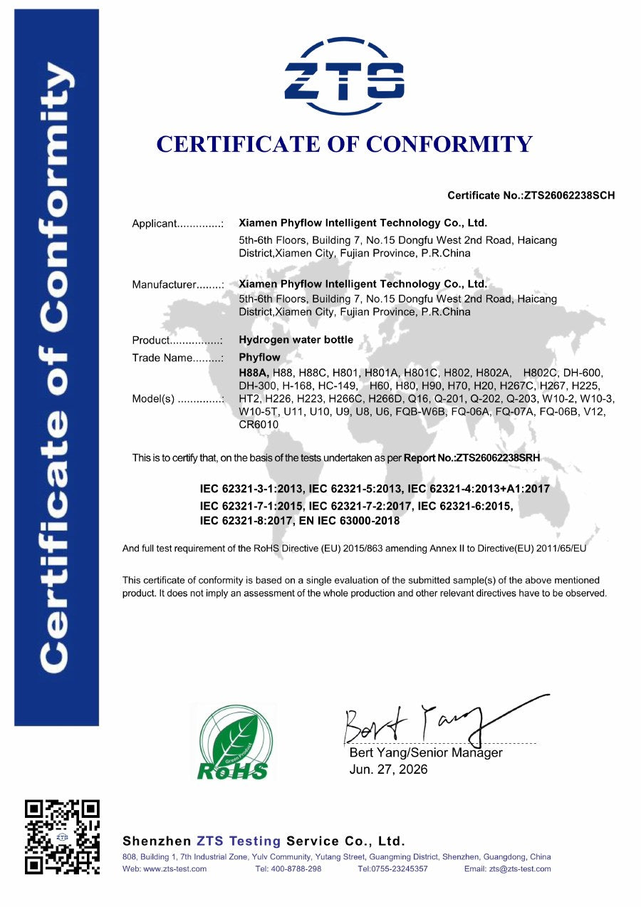 RoHS certificate, first page